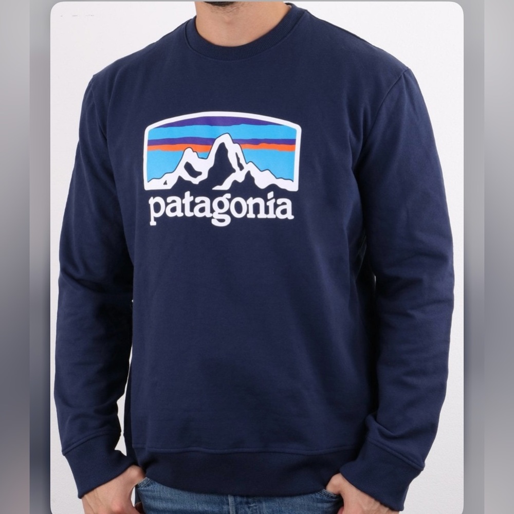 XS Patagonia Blue Crewneck Sweater with Iconic Logo - Picture 5 of 12